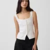 Débardeur corset en mélange de lin