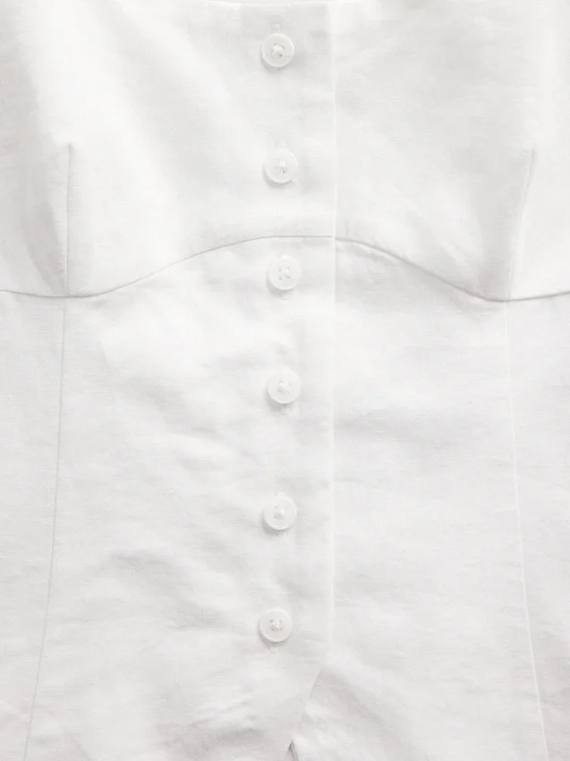 Débardeur corset en mélange de lin