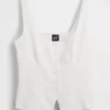 Débardeur corset en mélange de lin