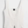 Débardeur corset en mélange de lin