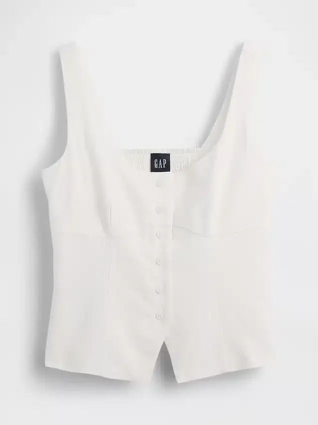 Débardeur corset en mélange de lin