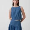 Débardeur court en denim