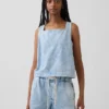 Débardeur court en denim