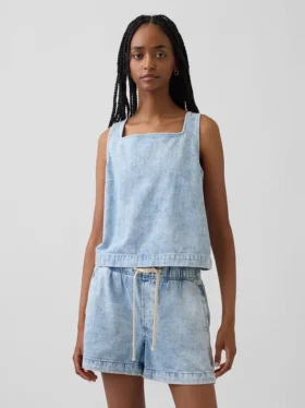 Débardeur court en denim