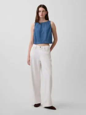 Débardeur court en denim