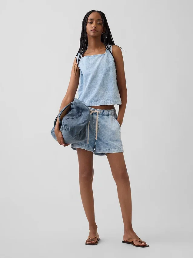 Débardeur court en denim