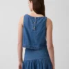 Débardeur court en denim