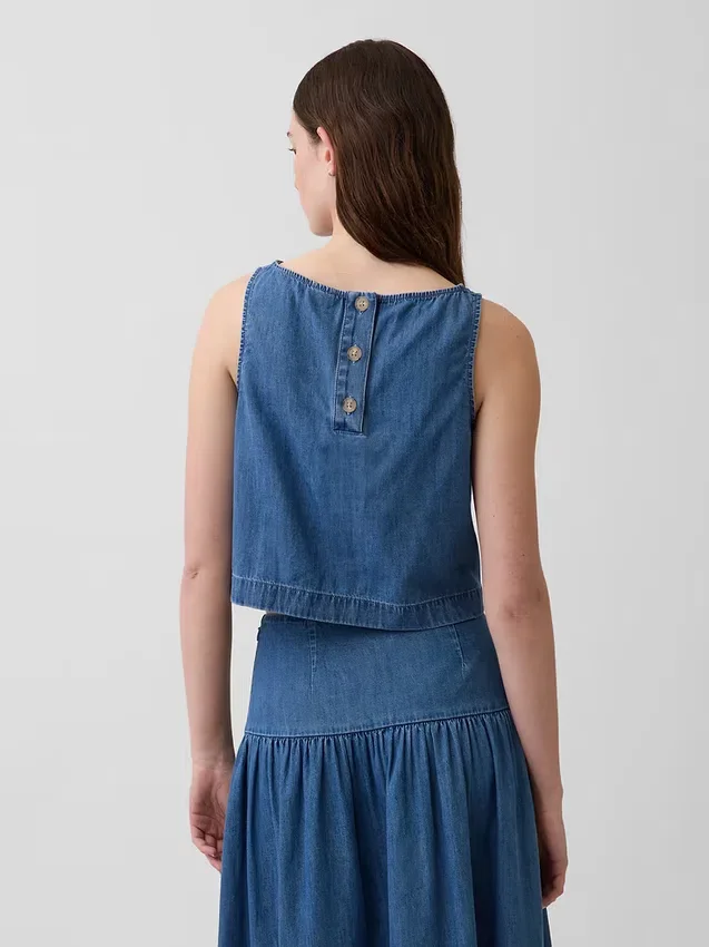 Débardeur court en denim