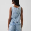 Débardeur court en denim