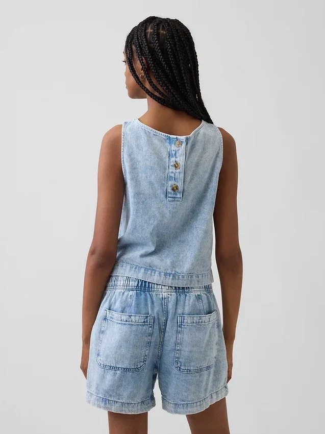 Débardeur court en denim