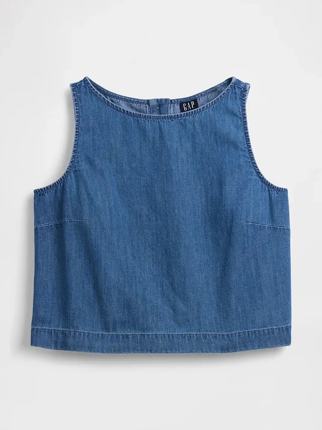 Débardeur court en denim