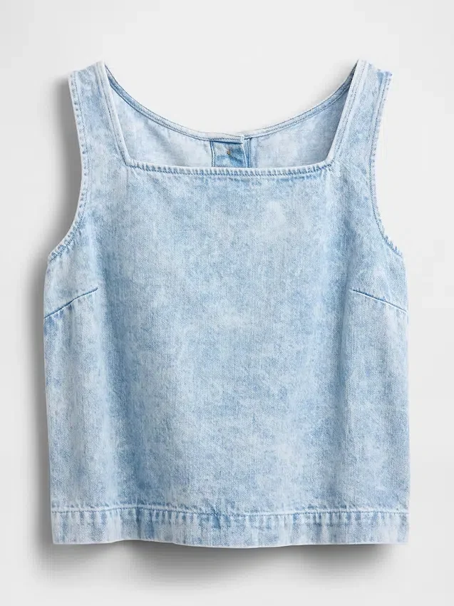 Débardeur court en denim