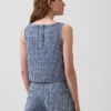 Débardeur court en denim vichy