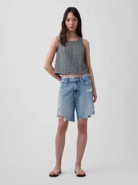 Débardeur court en gaze de coton