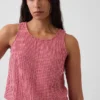 Débardeur court en gaze de coton