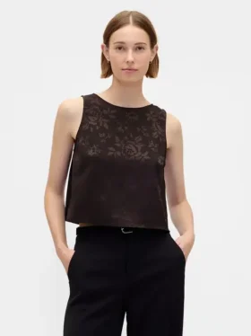 Débardeur court en jacquard