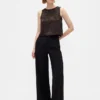 Débardeur court en jacquard