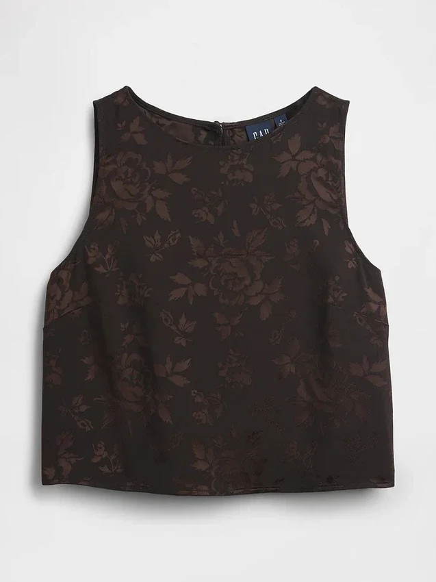 Débardeur court en jacquard