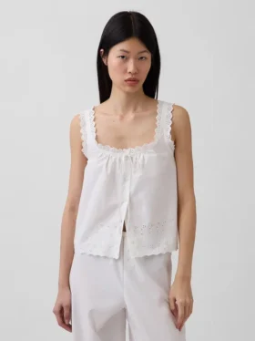 Débardeur de pyjama brodé