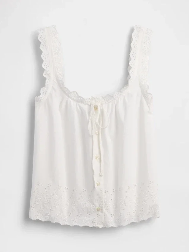 Débardeur de pyjama brodé