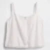 Débardeur de pyjama court à plis creux en mélange de lin