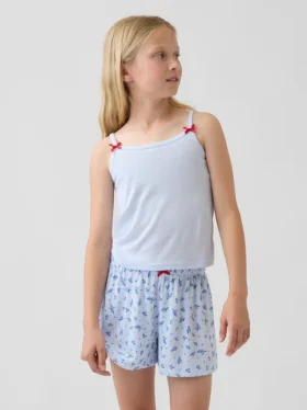 Débardeur de pyjama en maille côtelée recyclée pour enfant