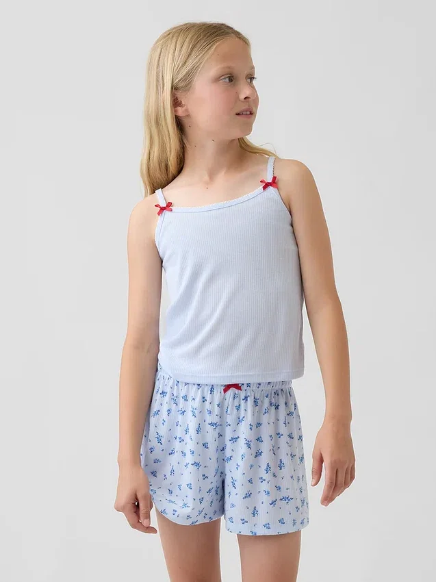 Débardeur de pyjama en maille côtelée recyclée pour enfant