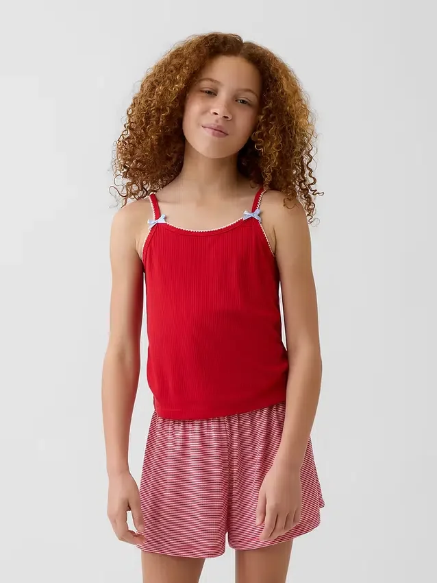 Débardeur de pyjama en maille côtelée recyclée pour enfant