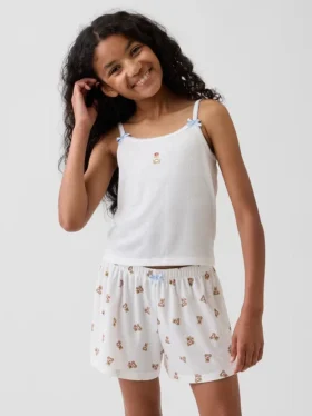 Débardeur de pyjama en maille côtelée recyclée pour enfant