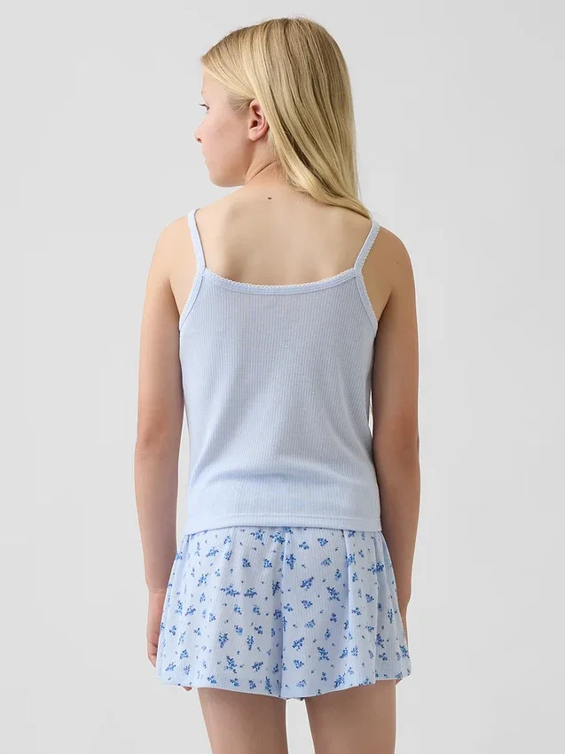 Débardeur de pyjama en maille côtelée recyclée pour enfant