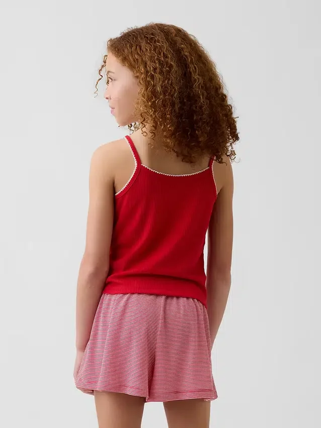 Débardeur de pyjama en maille côtelée recyclée pour enfant