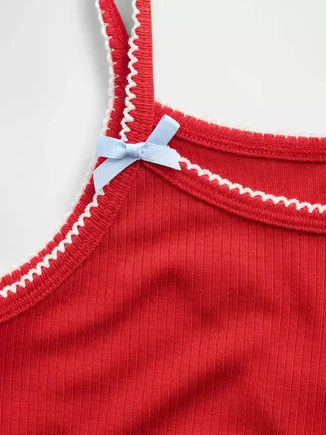 Débardeur de pyjama en maille côtelée recyclée pour enfant