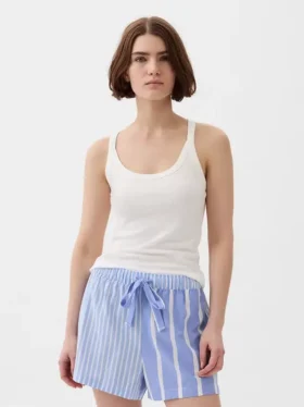 Débardeur de pyjama à fines côtes