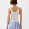 Débardeur de pyjama à fines côtes