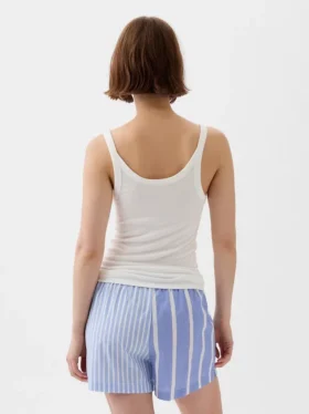 Débardeur de pyjama à fines côtes