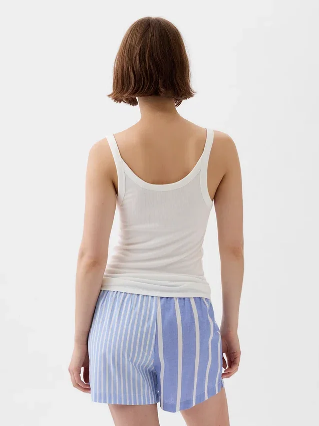 Débardeur de pyjama à fines côtes