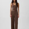 Débardeur de pyjama Henley en dentelle à mini-côtes