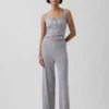 Débardeur de pyjama Henley en dentelle à mini-côtes