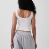 Débardeur de pyjama Henley en dentelle à mini-côtes