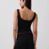 Débardeur de pyjama Henley en dentelle à mini-côtes