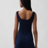 Débardeur de pyjama Henley en dentelle à mini-côtes