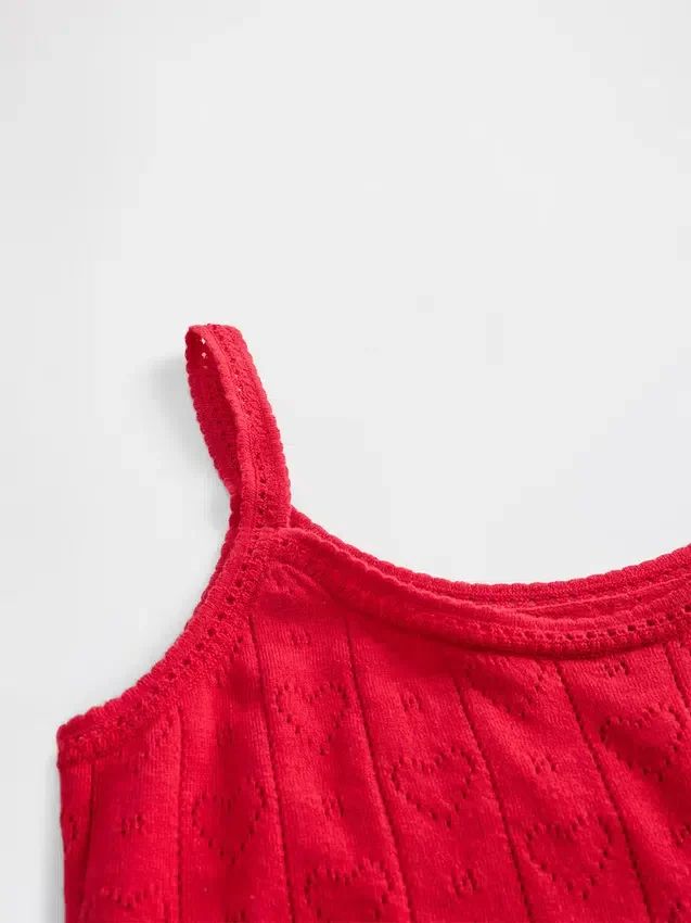Débardeur de pyjama léger en tricot CashSoft à motif de cœurs en pointelle