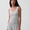 Débardeur de pyjama ultra-doux en modal avec bordure en dentelle