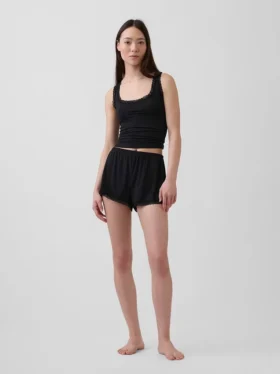 Débardeur de pyjama ultra-doux en modal avec bordure en dentelle