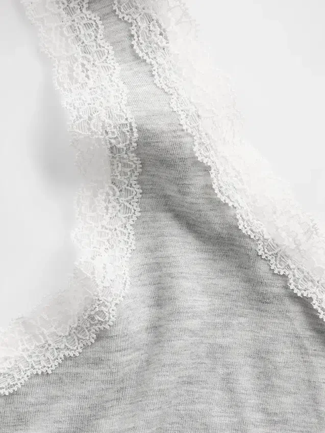 Débardeur de pyjama ultra-doux en modal avec bordure en dentelle