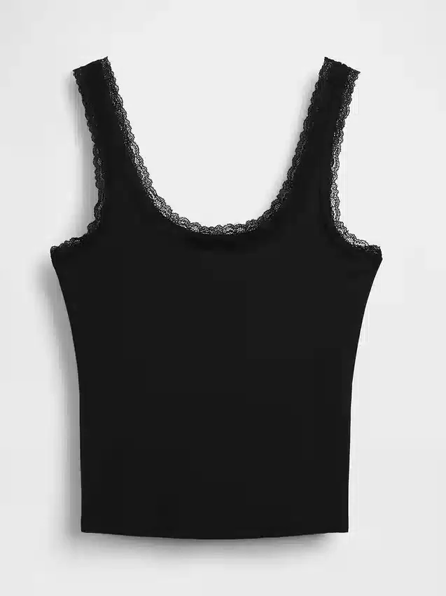 Débardeur de pyjama ultra-doux en modal avec bordure en dentelle