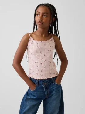 Débardeur en coton à côtes pointelles pour enfant