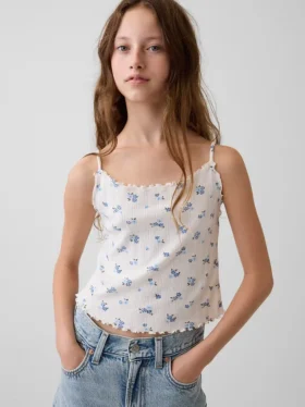 Débardeur en coton à côtes pointelles pour enfant