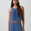 Débardeur en denim de gaze de coton