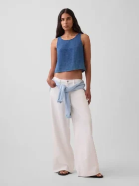 Débardeur en denim de gaze de coton